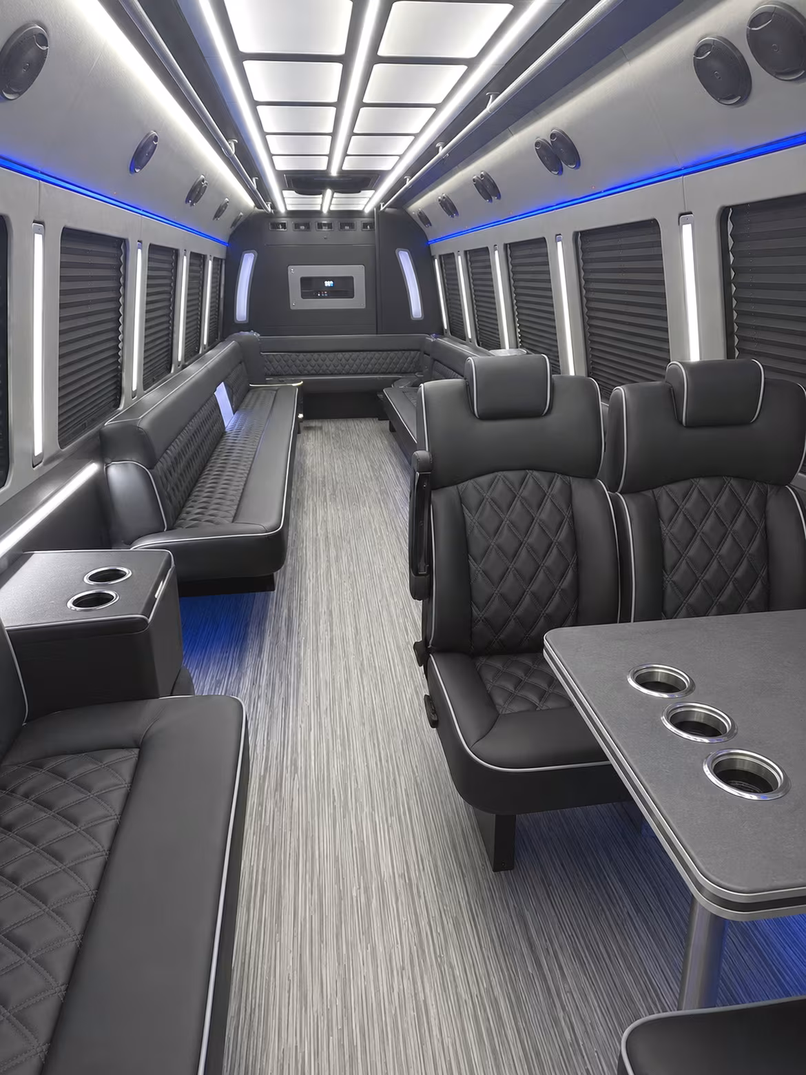 elizabeth 25 passenger party bus inside