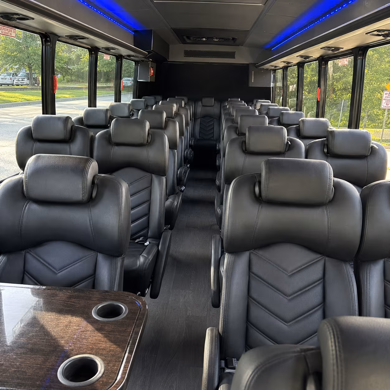 elizabeth 28 passenger minibus interior