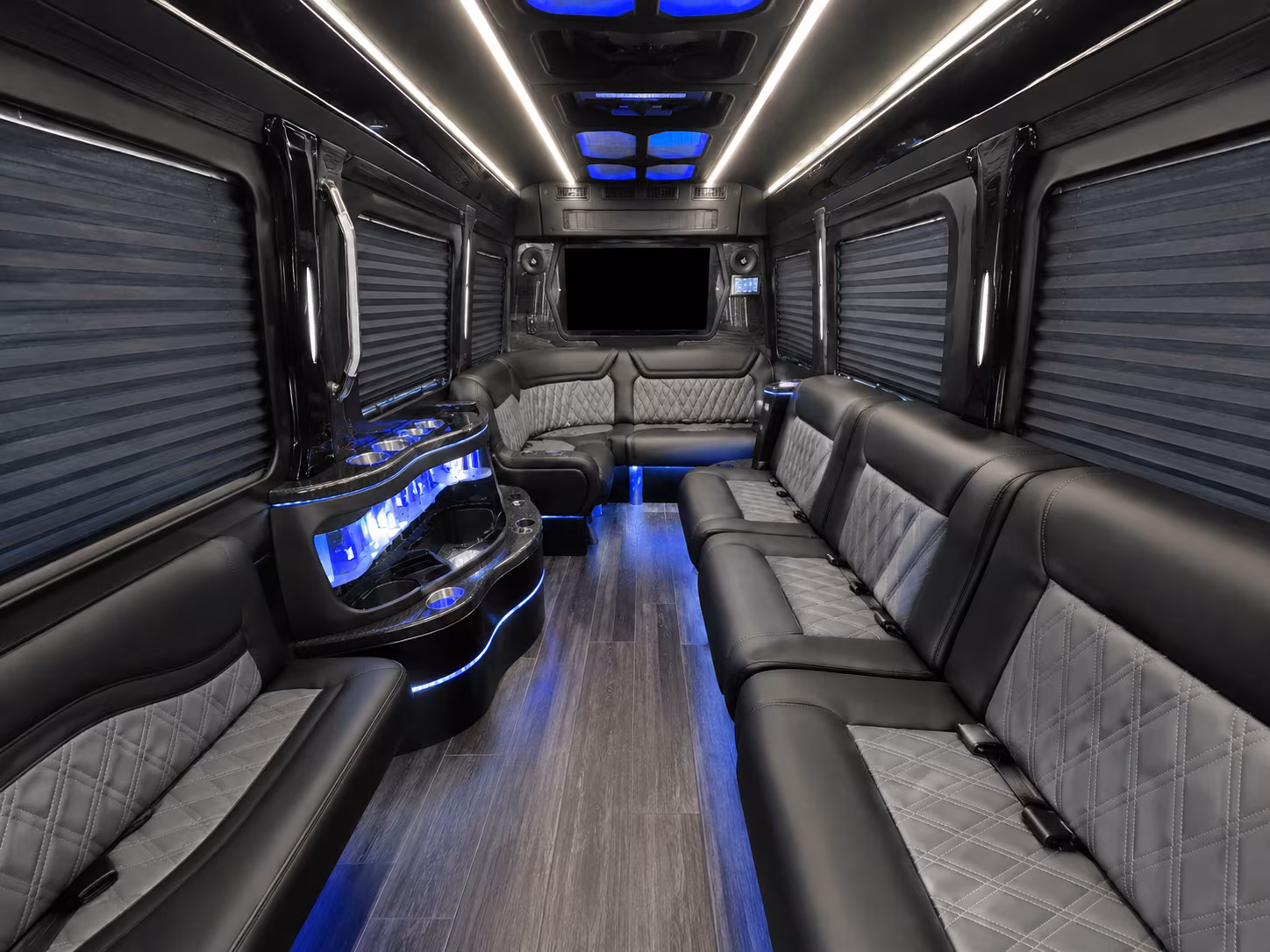 elizabeth 30 passenger party bus interior