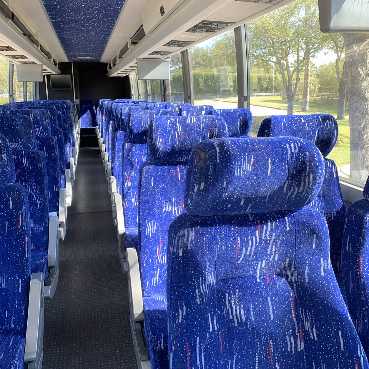 elizabeth 56 passenger charter bus inside