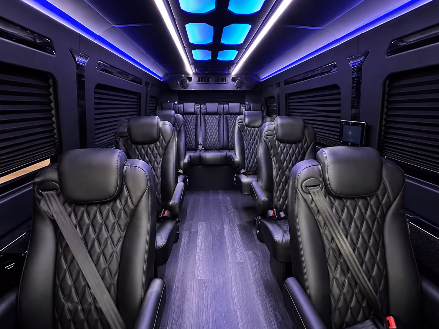 elizabeth sprinter van with driver inside